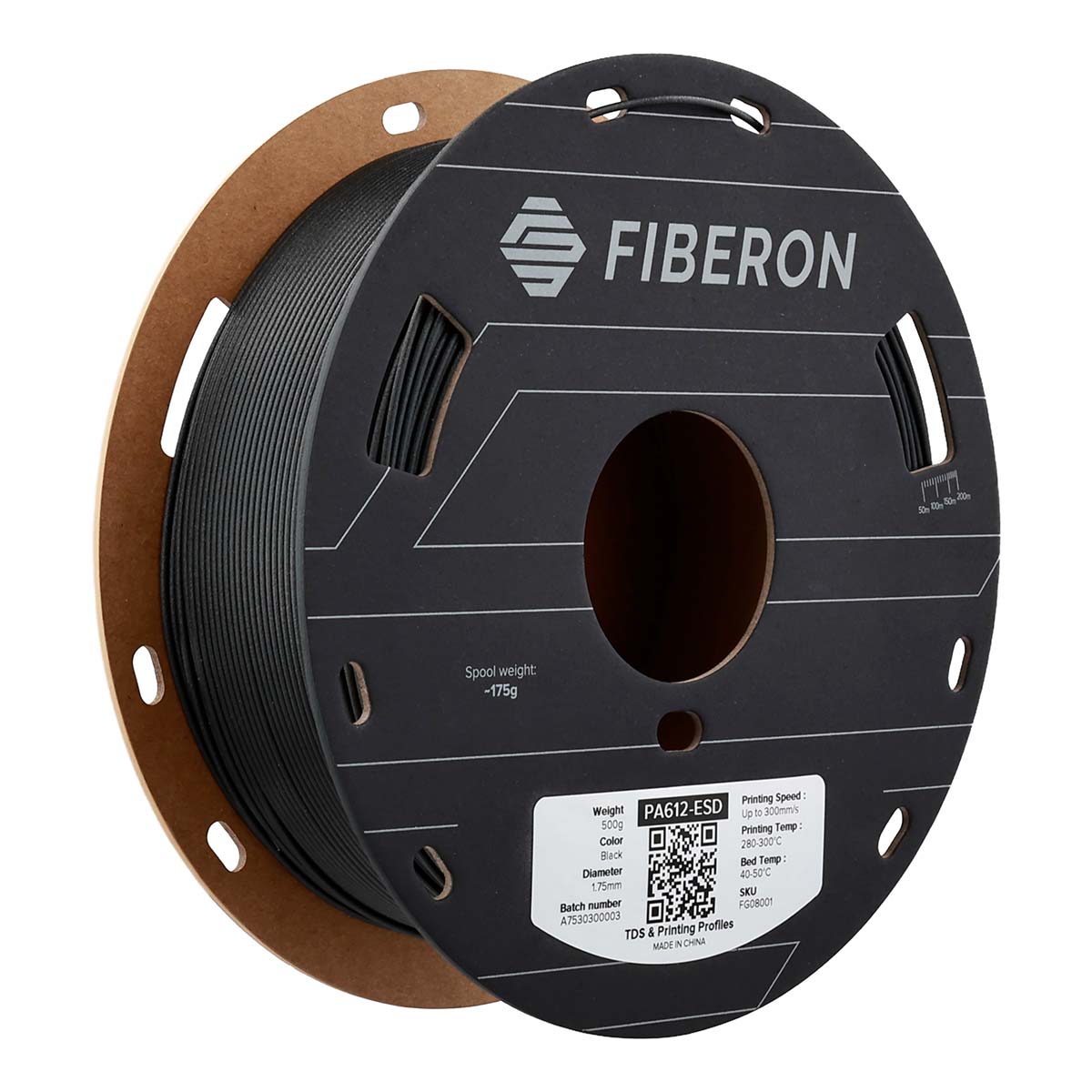 Polymaker Fiberon - PA612 ESD Filament - Schwarz
