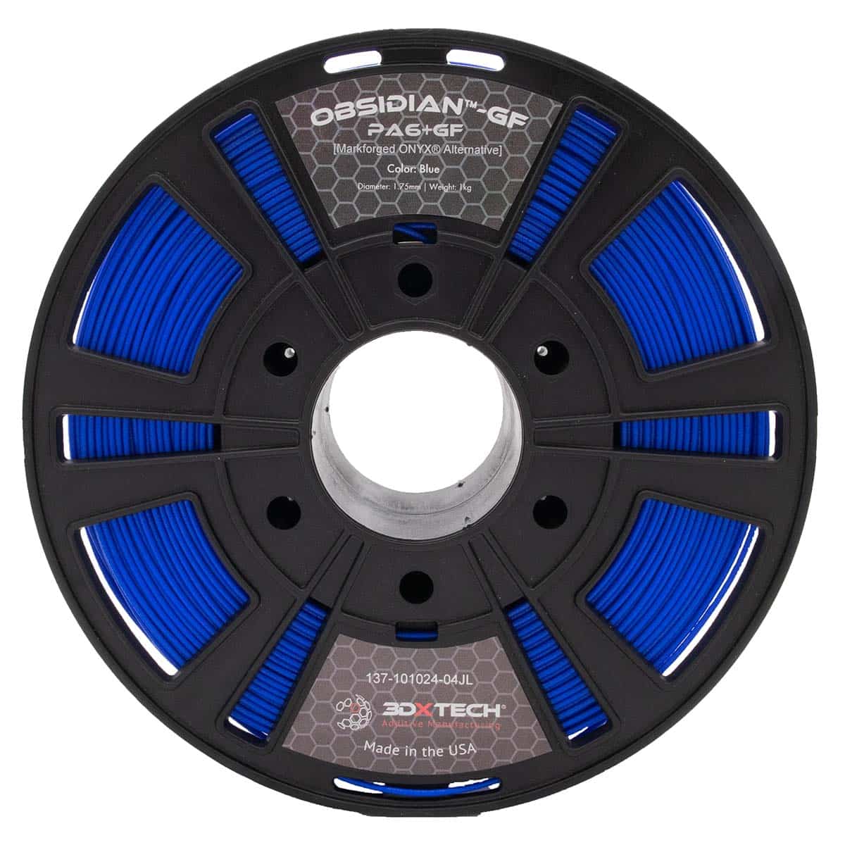 3D Drucker Filament - Obsidian - PA6 GF - Onyx Markforged Alternative - Blau