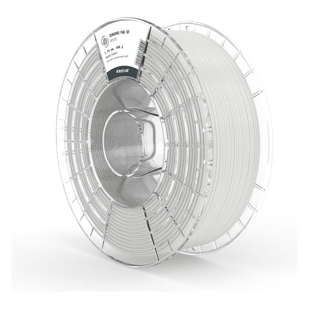 Extrudr - DuraPro - PA6 GF Glasfaser-Nylon Filament - Weiß